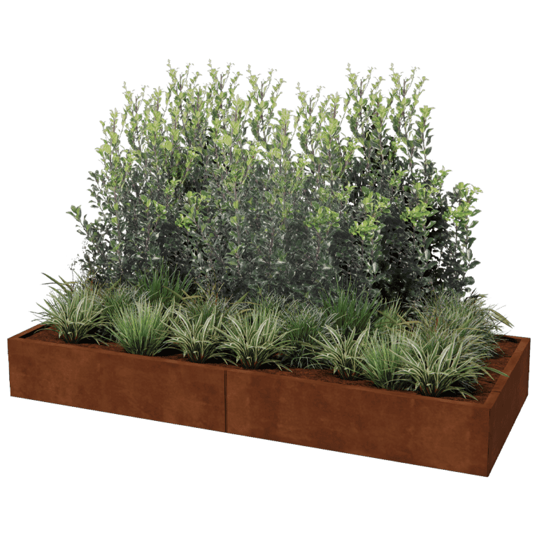 Corten steel planter Texas xxl 240 x 100 cm