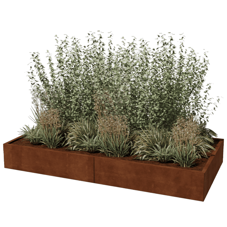 Corten steel planter Texas xxl 240 x 120 cm