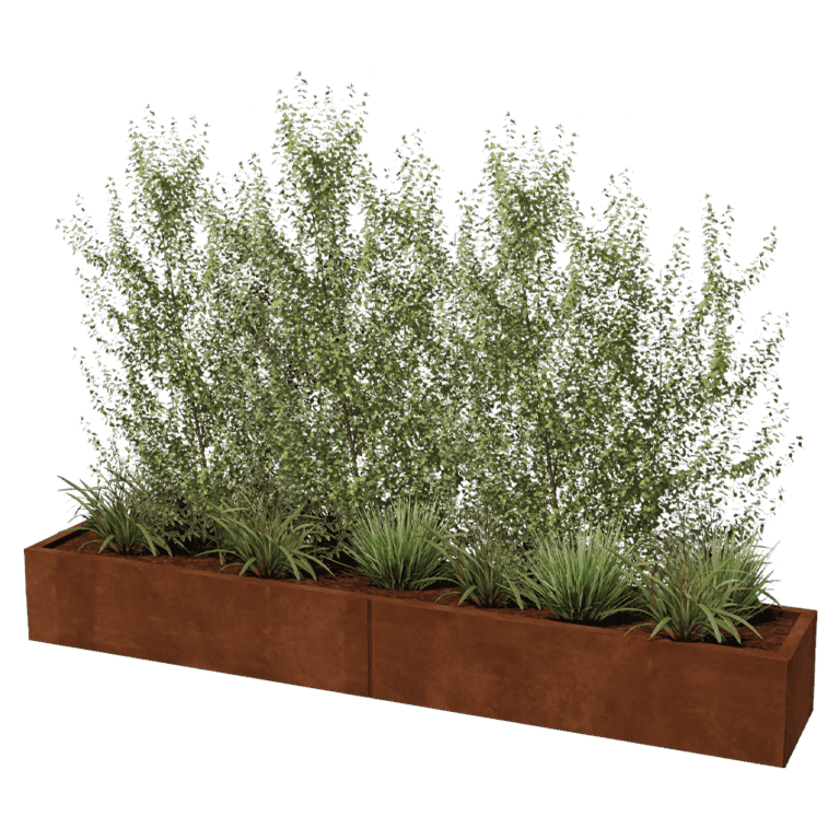 Corten steel planter Texas xxl 240 x 40 cm