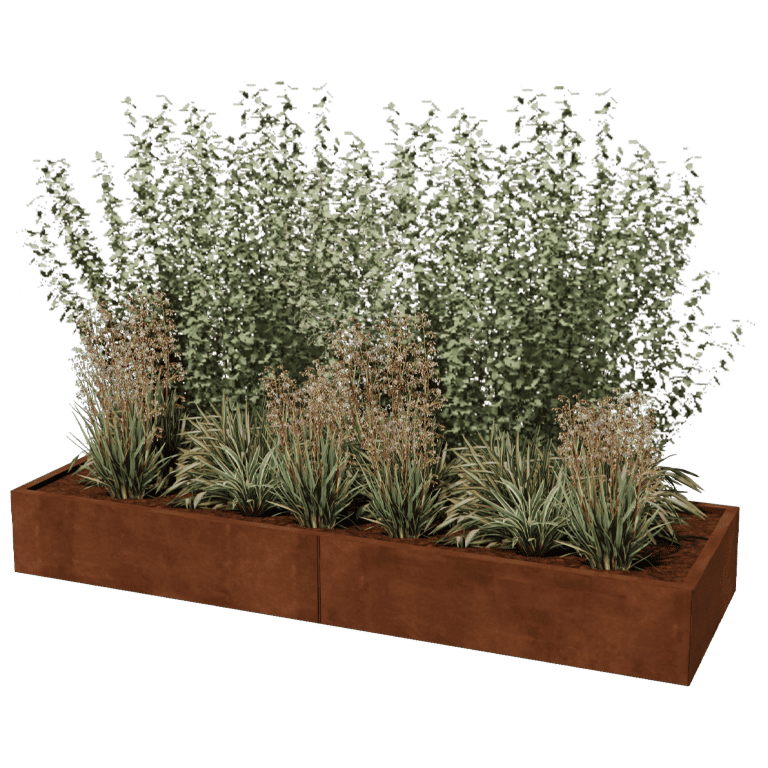 Corten steel planter Texas xxl 240 x 80 cm