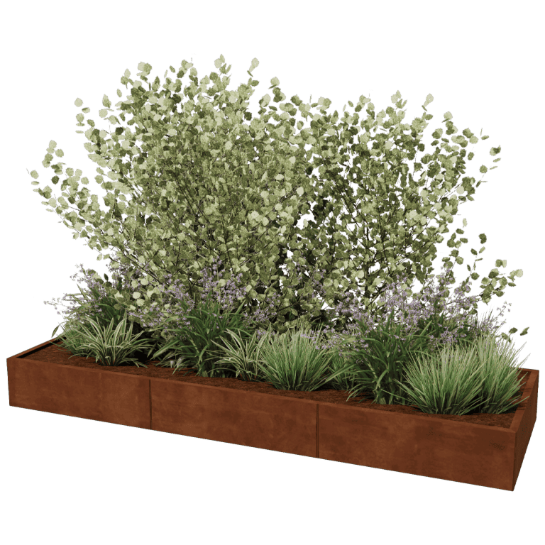 Corten steel planter Texas xxl 300 x 100 cm
