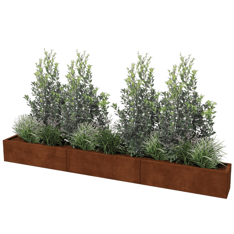 Corten steel planter Texas xxl 300 x 30 cm