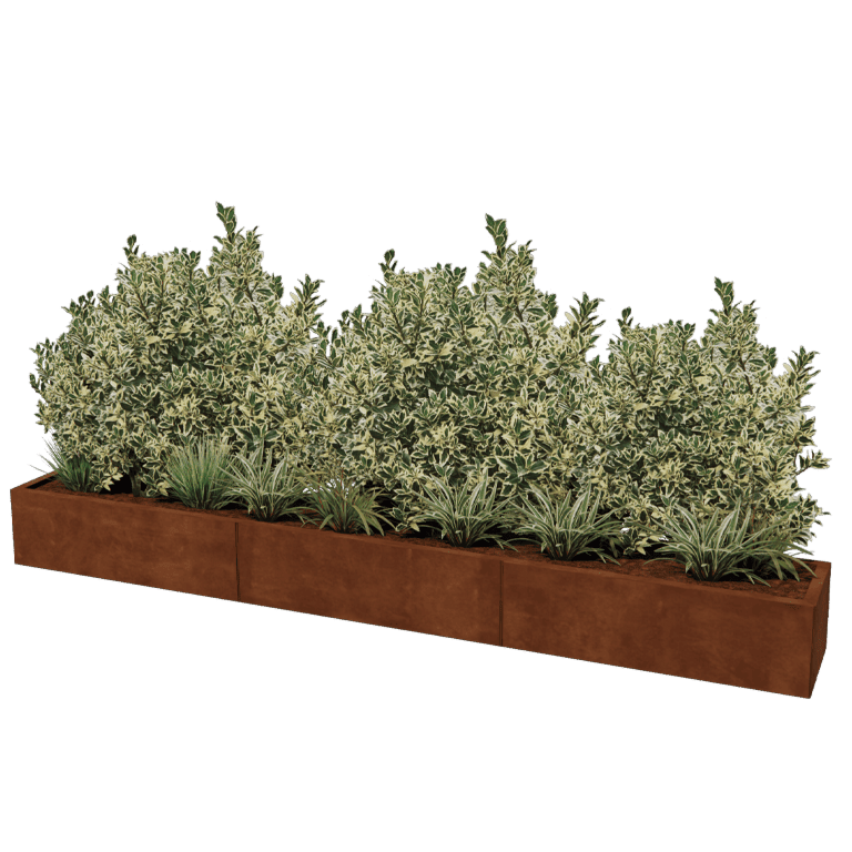 Corten steel planter Texas xxl 300 x 40 cm