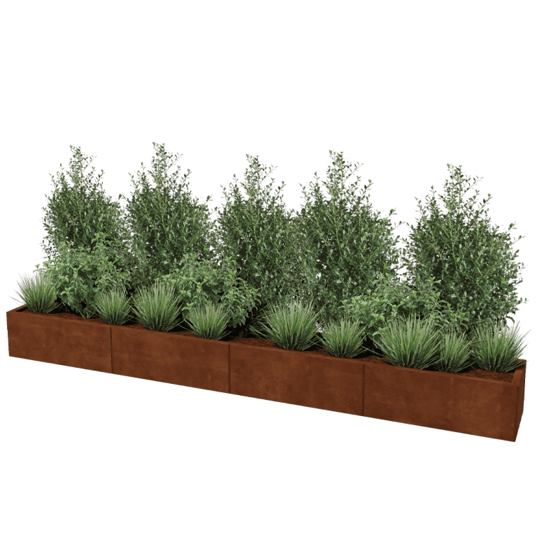 Corten steel planter Texas xxl 320 x 40 cm