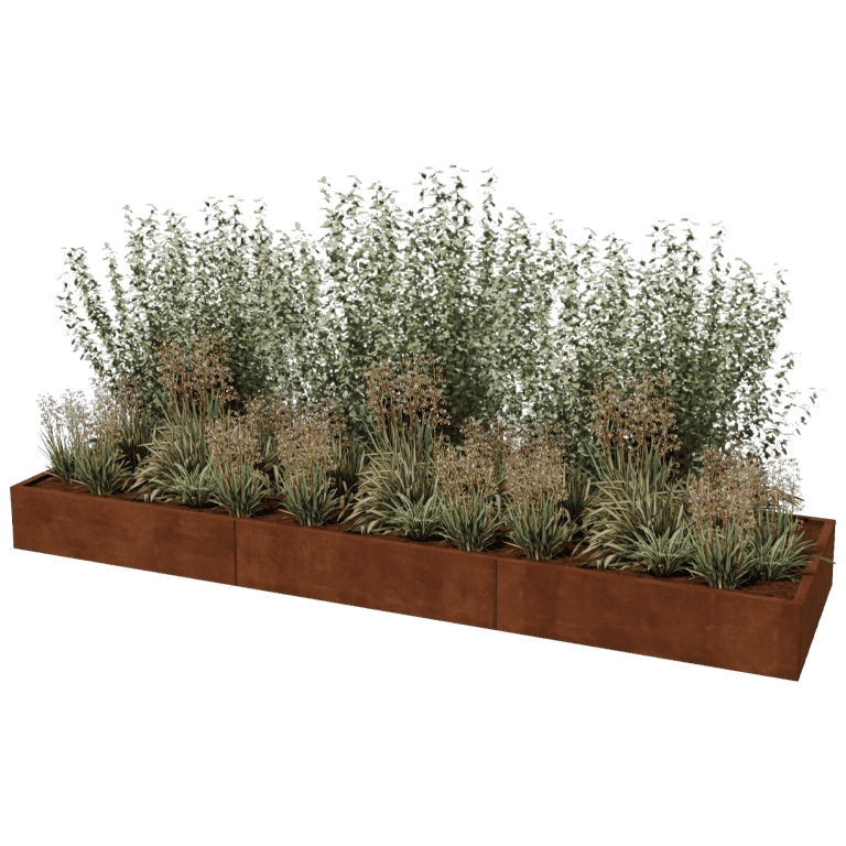 Corten steel planter Texas xxl 360 x 100 cm