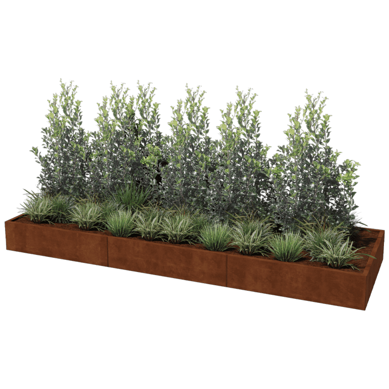 Corten steel planter Texas xxl 360 x 120 cm