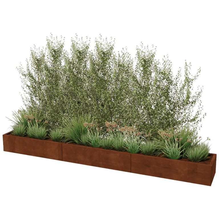 Corten steel planter Texas xxl 360 x 50 cm