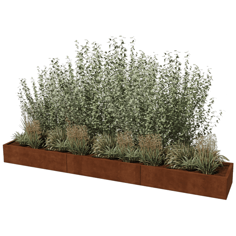 Corten steel planter Texas xxl 360 x 60 cm