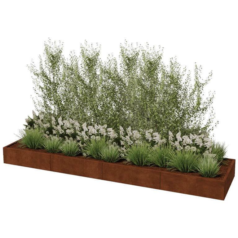 Corten steel planter Texas xxl 400 x 100 cm