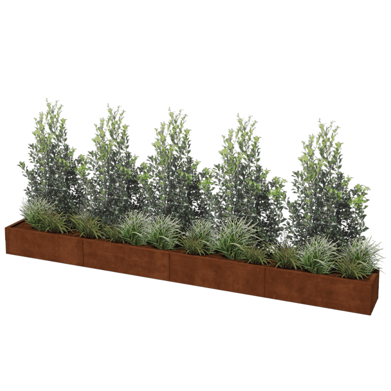 Corten steel planter Texas xxl 400 x 40 cm