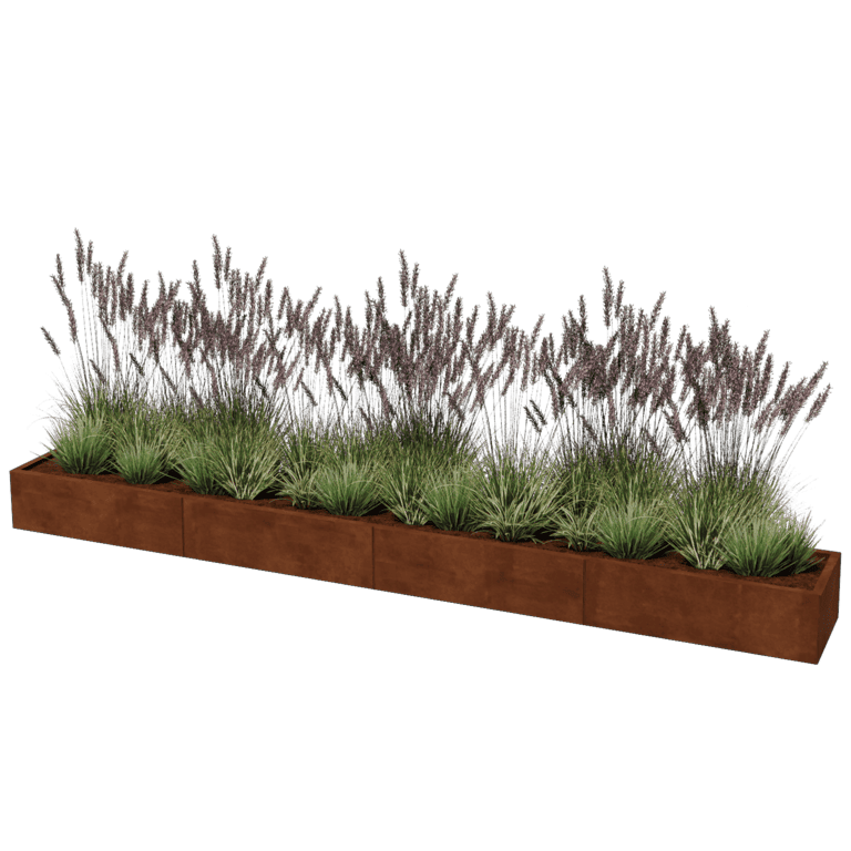 Corten steel planter Texas xxl 400 x 50 cm