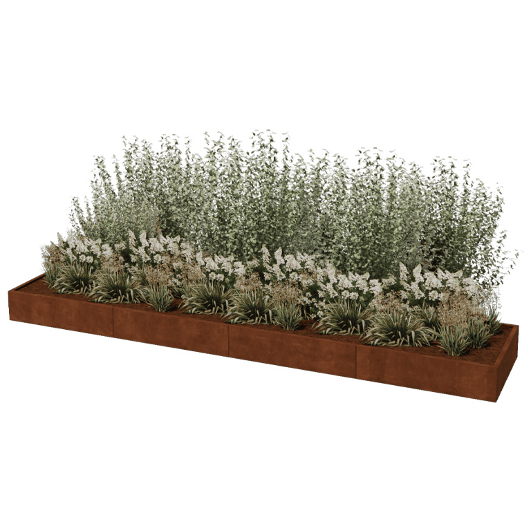 Corten steel planter Texas xxl 480 x 100 cm