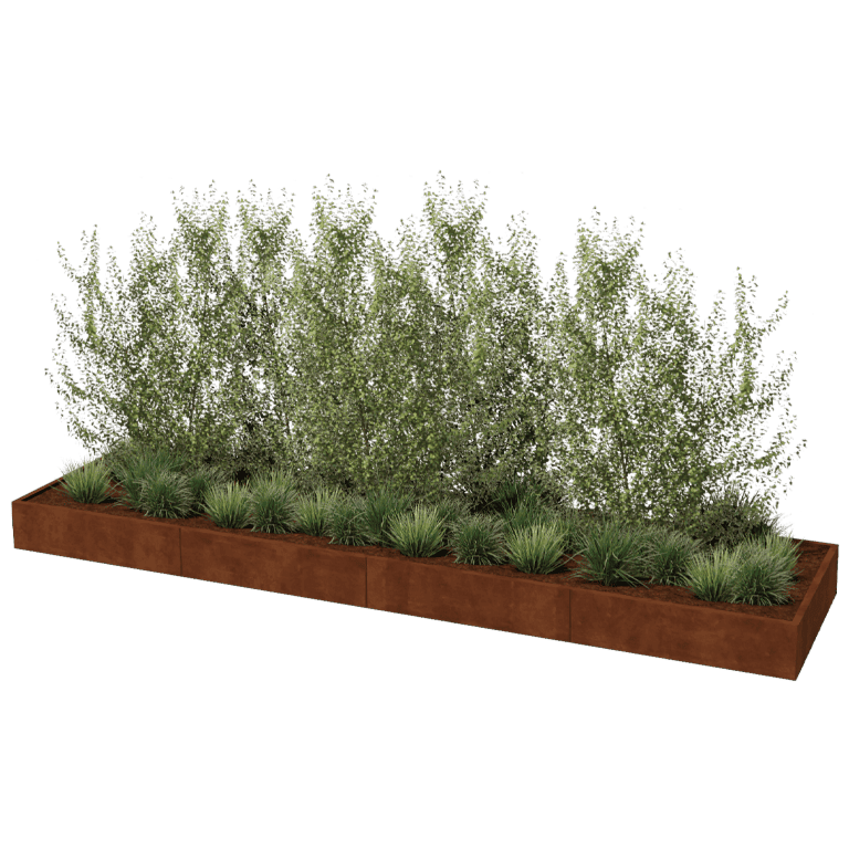 Corten steel planter Texas xxl 480 x 120 cm