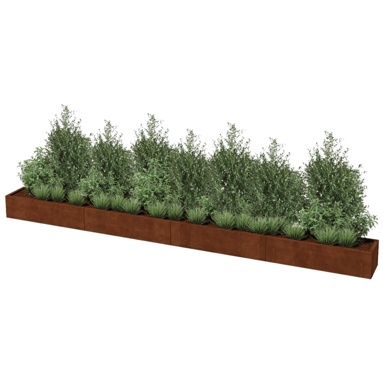 Corten steel planter Texas xxl 480 x 40 cm