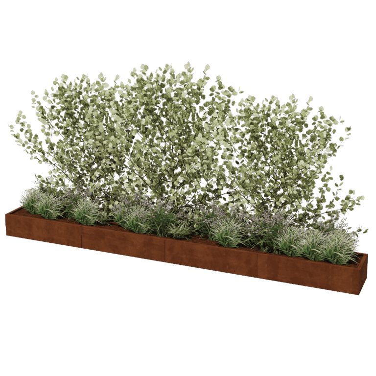 Corten steel planter Texas xxl 480 x 50 cm