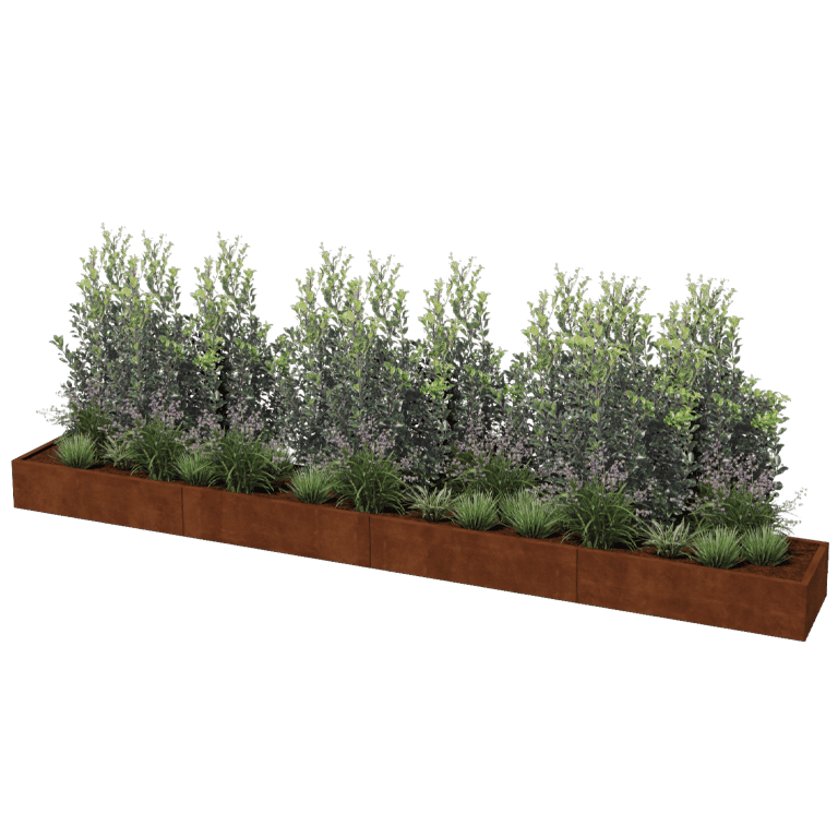 Corten steel planter Texas xxl 480 x 60 cm