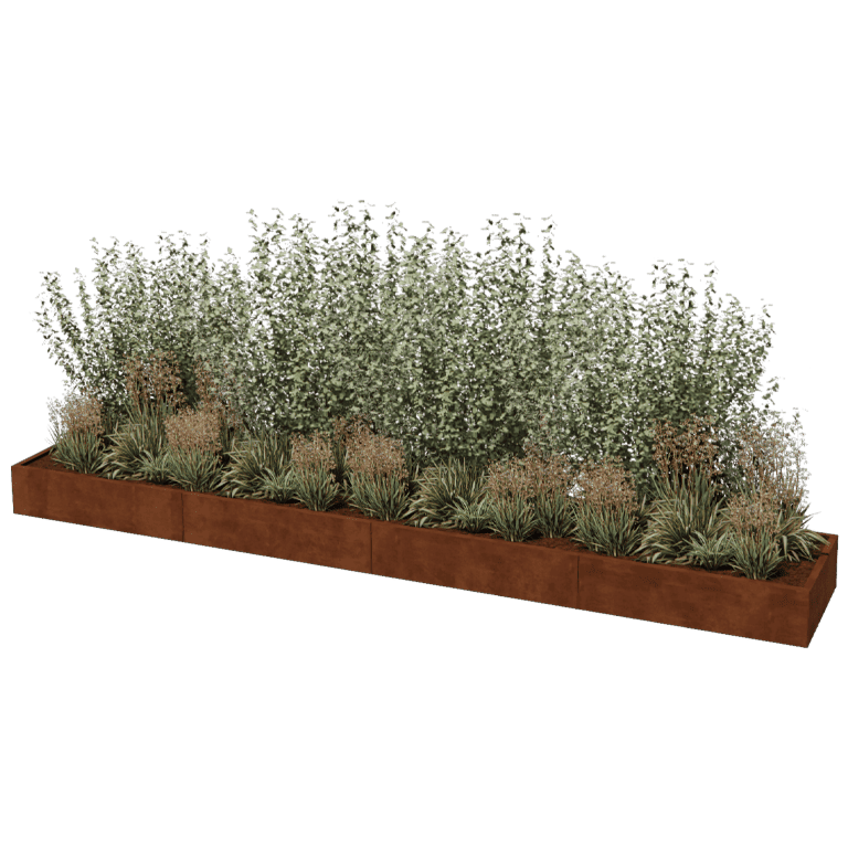 Corten steel planter Texas xxl 480 x 80 cm