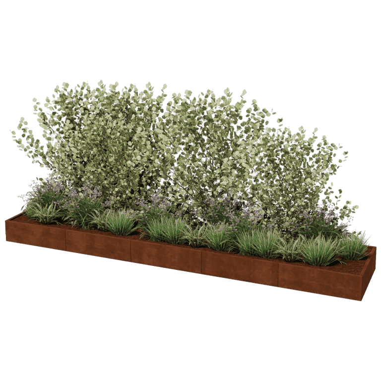 Corten steel planter Texas xxl 500 x 100 cm
