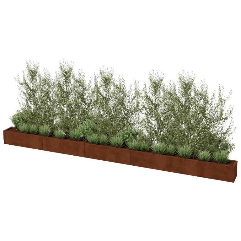 Corten steel planter Texas xxl 500 x 30 cm
