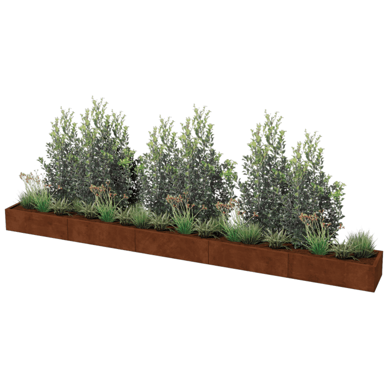 Corten steel planter Texas xxl 500 x 50 cm