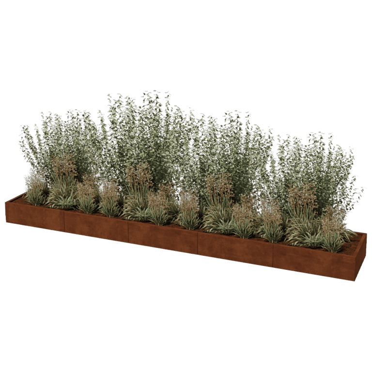 Corten steel planter Texas xxl 500 x 80 cm