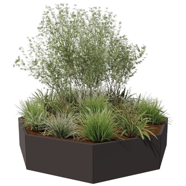 Powder coated steel planter Chicago 100