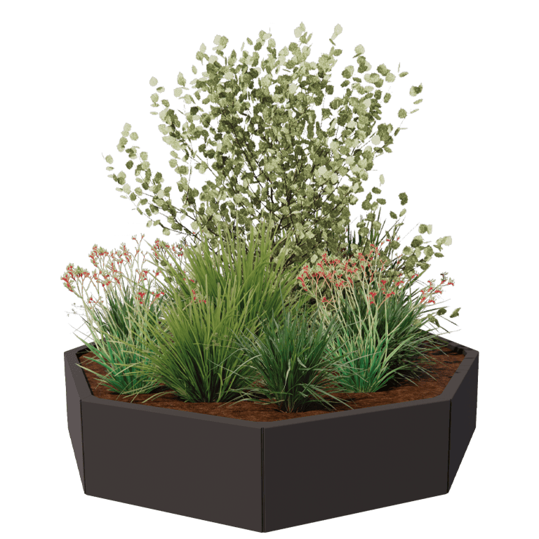 Powder coated steel planter Chicago 60