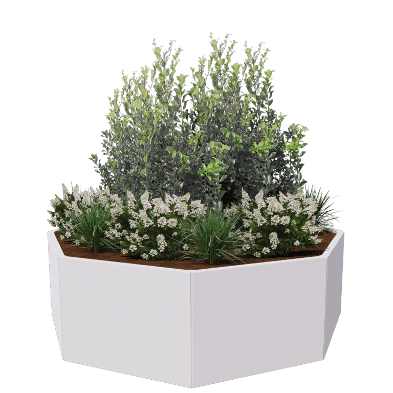Powder coated steel planter Chicago 80