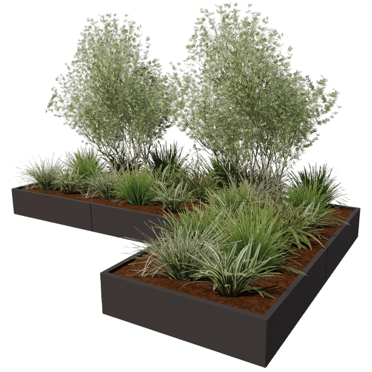 Powder coated steel planter Kansas 120