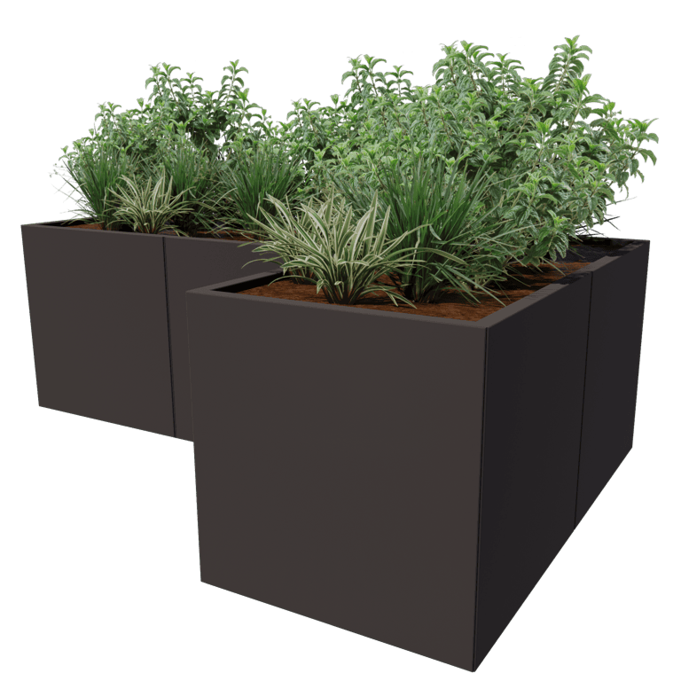 Powder coated steel planter Kansas 70