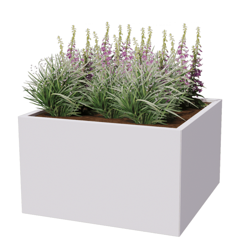 Powder coated steel planter Miami 100 x 100 cm