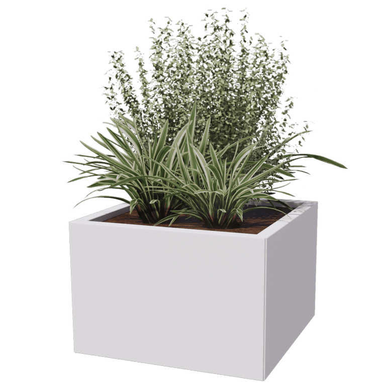 Powder coated steel planter Miami 60 x 60 cm