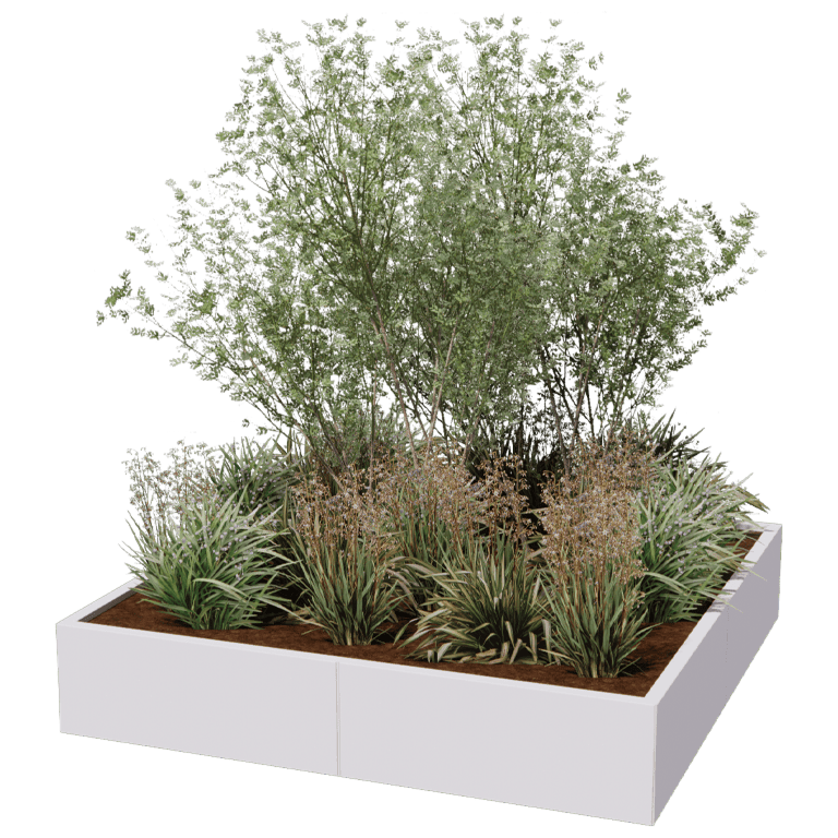 Powder coated steel planter Miami xxl 160 x 160 cm