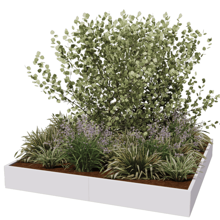 Powder coated steel planter Miami xxl 240 x 240 cm