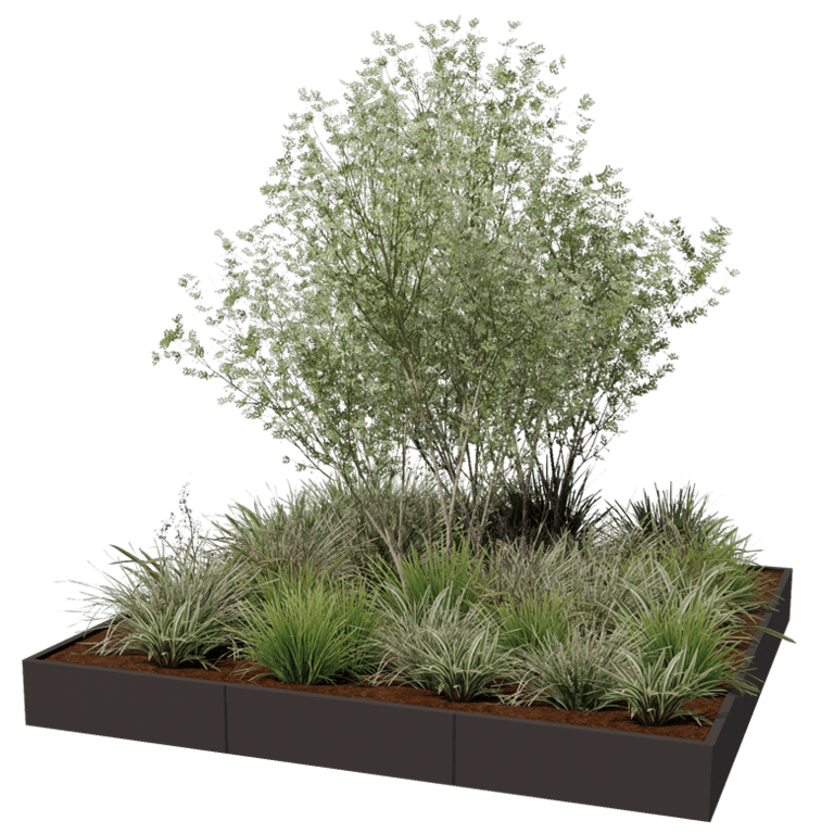 Powder coated steel planter Miami xxl 300 x 300 cm