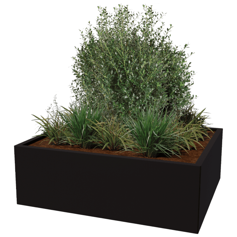 Powder coated steel planter Texas 100 x 120 cm