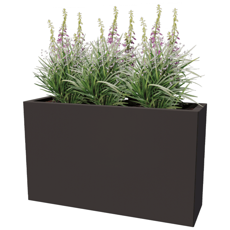 Powder coated steel planter Texas 30 x 100 cm