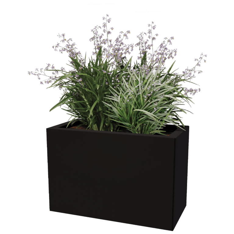 Powder coated steel planter Texas 30 x 60 cm