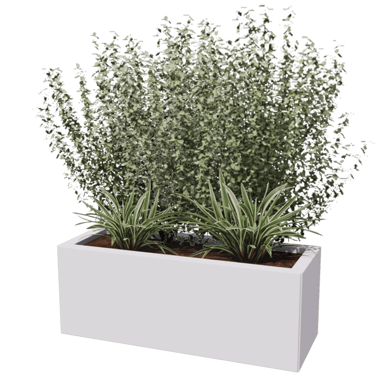 Powder coated steel planter Texas 30 x 80 cm