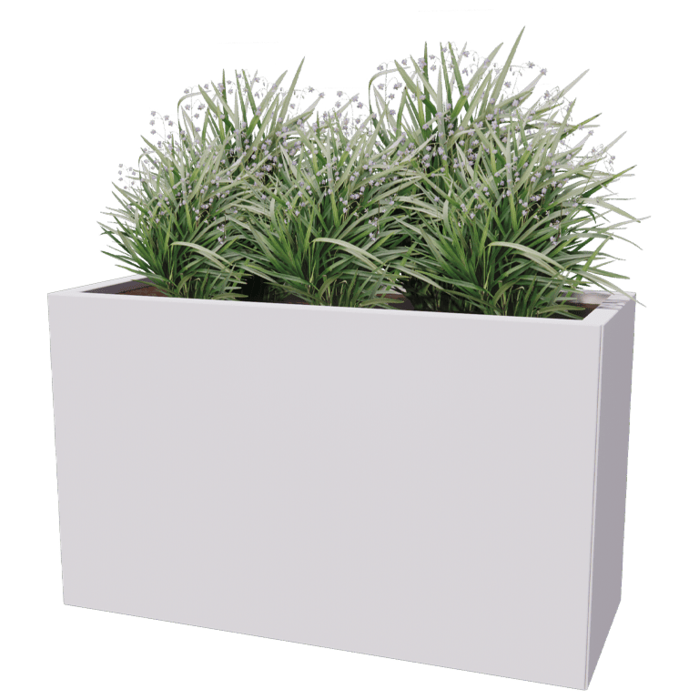 Powder coated steel planter Texas 40 x 100 cm