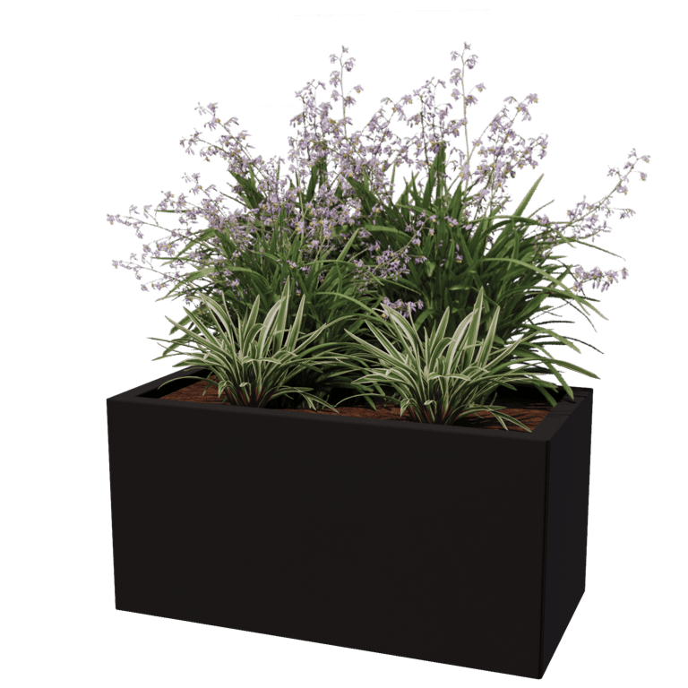 Powder coated steel planter Texas 40 x 80 cm