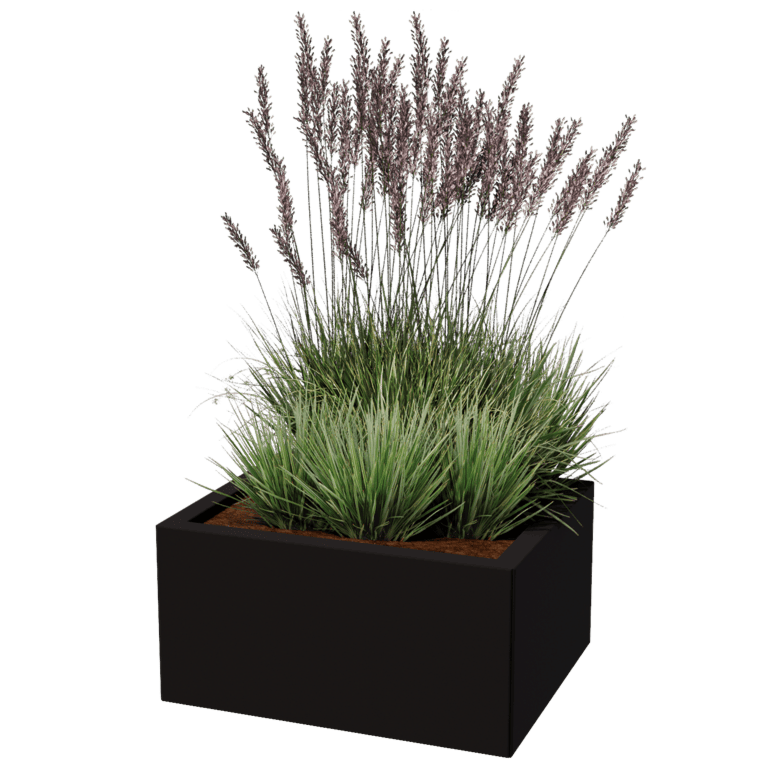 Powder coated steel planter Texas 50 x 60 cm