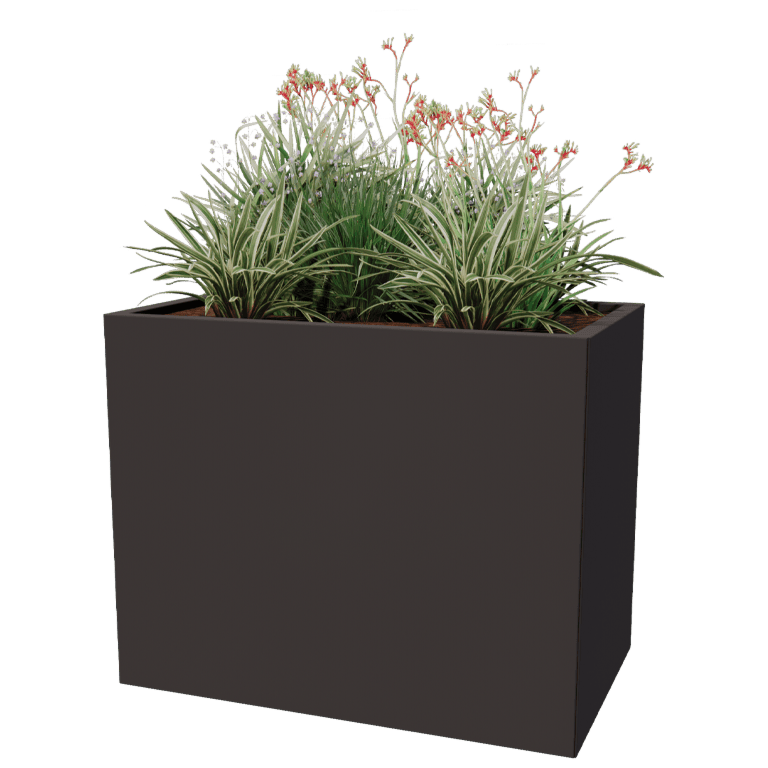 Powder coated steel planter Texas 60 x 100 cm