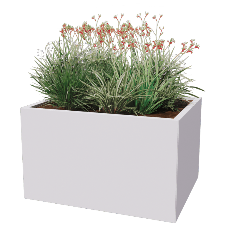 Powder coated steel planter Texas 80 x 100 cm