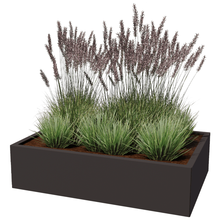 Powder coated steel planter Texas 80 x 120 cm