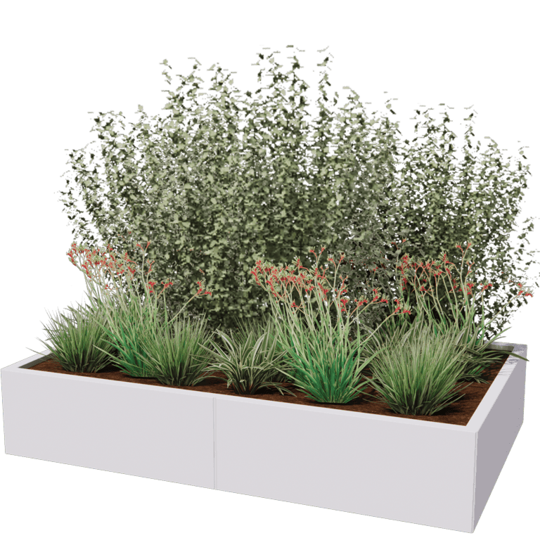 Powder coated steel planter Texas xxl 160 x 100 cm