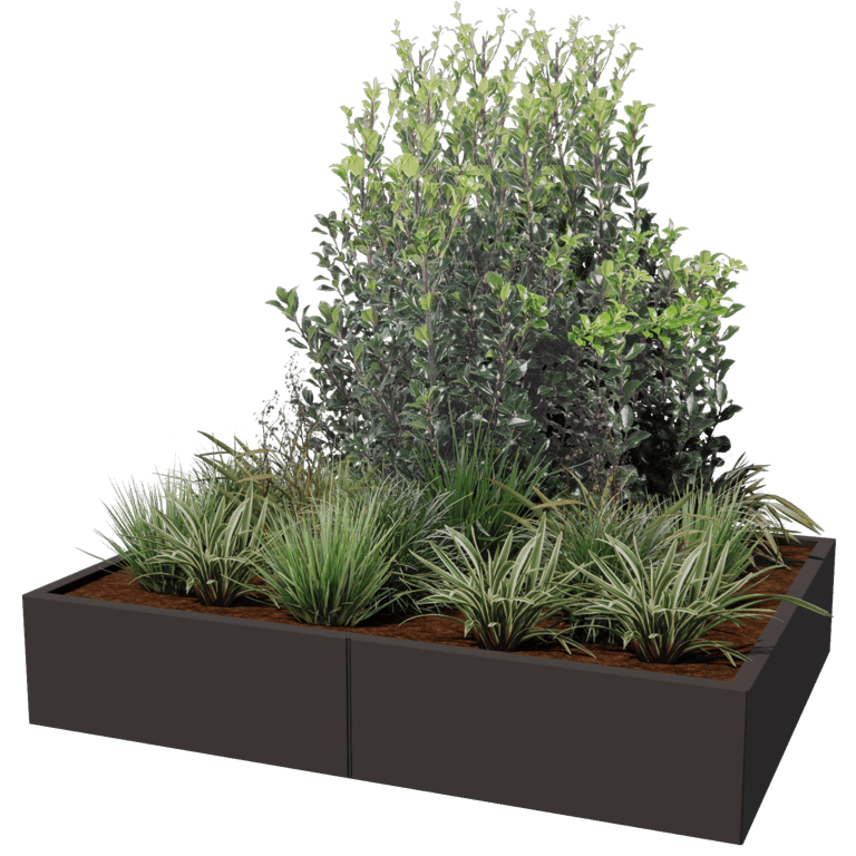 Powder coated steel planter Texas xxl 160 x 120 cm