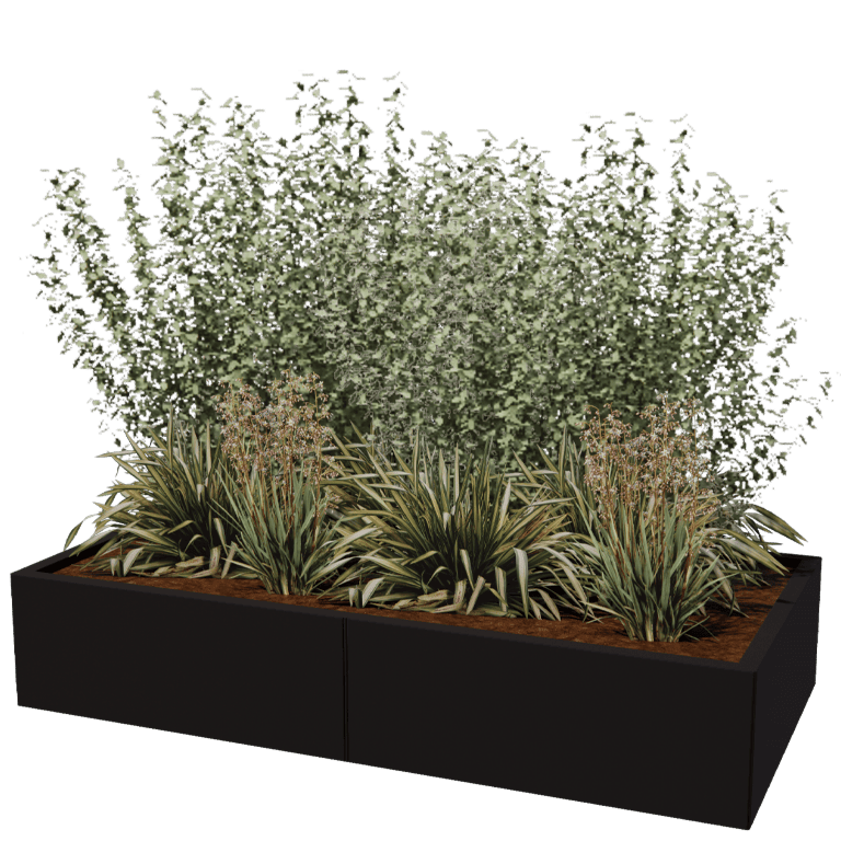 Powder coated steel planter Texas xxl 160 x 80 cm