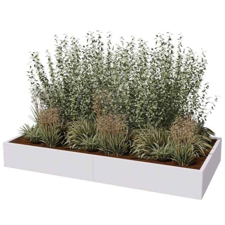 Powder coated steel planter Texas xxl 240 x 120 cm