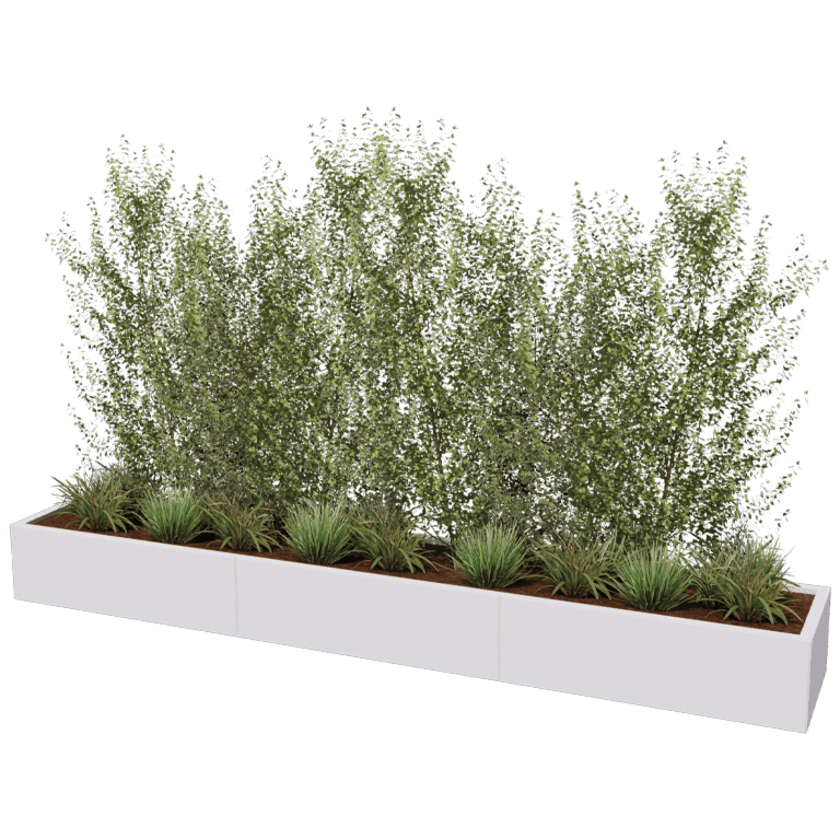 Powder coated steel planter Texas xxl 300 x 50 cm